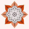 Retro Floral Mandela pattern design element