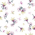 Retro Floral pattern in the many kind of flowers. Tropical bota