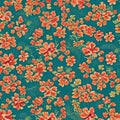 614 Retro Floral Patterns: A retro and vintage-inspired background featuring retro floral patterns in retro colors that evoke a