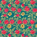 614 Retro Floral Patterns: A retro and vintage-inspired background featuring retro floral patterns in retro colors that evoke a Royalty Free Stock Photo
