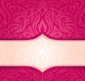 Retro floral red vector pattern wallpaper background fashion design template in vintage style Royalty Free Stock Photo