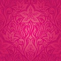 Retro floral red vector pattern wallpaper design Royalty Free Stock Photo