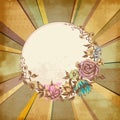 Retro floral round frame Royalty Free Stock Photo