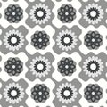 Retro floral square background granny style. Crocket knitted plaid seamless pattern patchwork flowers. Royalty Free Stock Photo