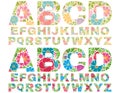 Retro Flower Alphabet Uppercase