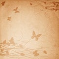 Retro flower background with butterfly