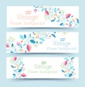 retro flower banners concept. Vector illustration design Royalty Free Stock Photo