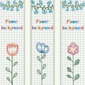 Retro flower banners concept. Vector illustration design.