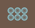 Retro flowers and circles background Royalty Free Stock Photo