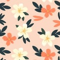 Retro Flowers Pattern. Collage Contemporary Pattern