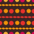 Retro Flowers Pattern Print Background Design Version