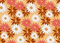 Retro flowers 70s seamless pattern. Hippie flower power repeating texture, background. Vector illustration Royalty Free Stock Photo