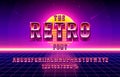 Retro font set collection, letters and numbers symbol. Vector