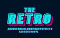 Retro font set collection, letters and numbers symbol. Vector Royalty Free Stock Photo