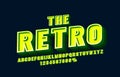 Retro font set collection, letters and numbers symbol. Vector Royalty Free Stock Photo