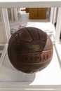 Retro football on display in 3-2-1 Qatar Olympic and Sports Museum.