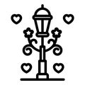 Retro french light pillar icon, outline style