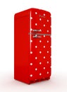 Retro fridge isolated white background 3D rendering Royalty Free Stock Photo