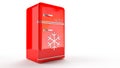 Retro Fridge refrigerator in red retro color.