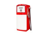 Retro fuel dispenser isolated on white Royalty Free Stock Photo