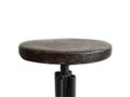 Wood round chair with black steel stand, isolated on white background, clipping path Royalty Free Stock Photo