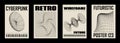 Retro futuristic abstract geometric y2k posters, wall art, t-shirt prints, banners. Wireframe 3d shapes
