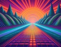 Retro Futuristic Background in a Dynamic Design