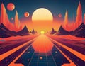 Retro Futuristic Background in a Dynamic Design