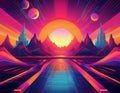 Retro Futuristic Background in a Dynamic Design