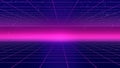 Retro futuristic background 1980s style 3d illustration.