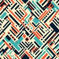 Retro-futuristic Cyberpunk Pattern With Abstract Constructivism