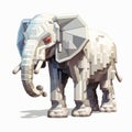 Retro-futuristic Cyberpunk Pixel Elephant Vector - Free Download