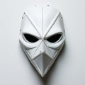 Retro-futuristic Cyberpunk White Paper Raven Mask