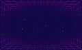 Retro Futuristic Grid Hi-Tech Neon Background. Vector