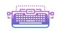 Retro-futuristic keyboard: vintage tech and nostalgic interface design, vector design Generative AI Royalty Free Stock Photo
