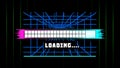 Retro Futuristic Loading Bar Animation With Neon Grid Background Effect Royalty Free Stock Photo