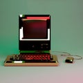 Retro Futuristic Luxury Desktop Computer in Studio Lighting. Royalty Free Stock Photo
