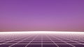 Retro futuristic neon grid background, 80s design. 3d illustration Royalty Free Stock Photo