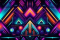 Retro Futuristic Vivid Neon Pattern Royalty Free Stock Photo