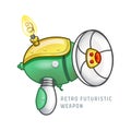 Retro futuristic weapon vector illustration Royalty Free Stock Photo