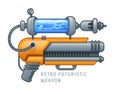 Retro futuristic weapon vector illustration Royalty Free Stock Photo