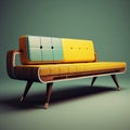 Retro-futuristic Zbrush Sofa Chair With Earth Tones