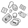 retro gadget technology device icons set vector Royalty Free Stock Photo