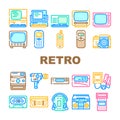 retro gadget vintage techology icons set vector Royalty Free Stock Photo