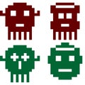 Retro game character set, pixel art foto for game character Royalty Free Stock Photo