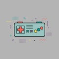 Retro Game Controller Illustration with Colorful Accents Royalty Free Stock Photo
