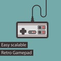 Retro Gamepad Flat Style Vector Icon.