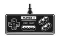 Retro gamepad vector black object isolated Royalty Free Stock Photo