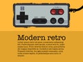 Retro gamepad in old poster style