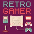 Retro Gamer flat vector concept